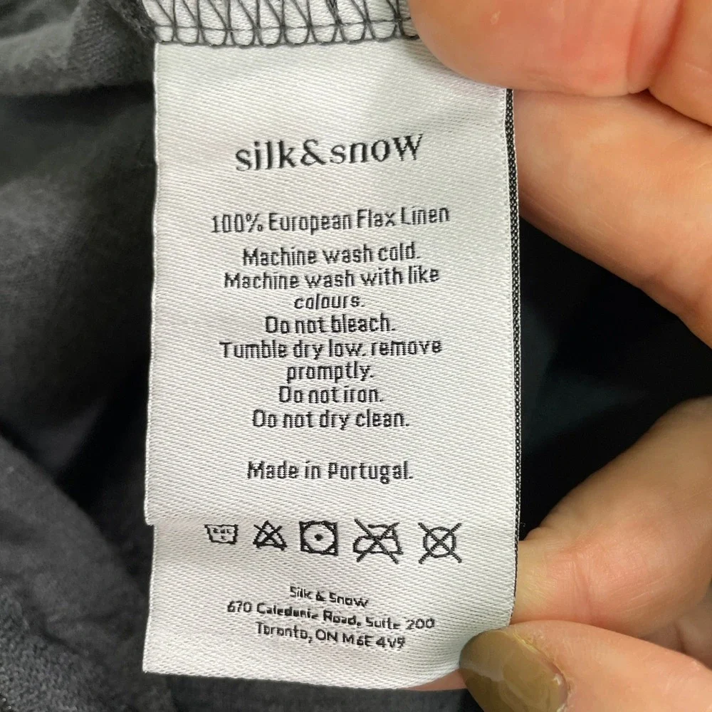 Silk & Snow Linen Duvet Cover Full Queen Grey Very Good European‎ Flax Portugal